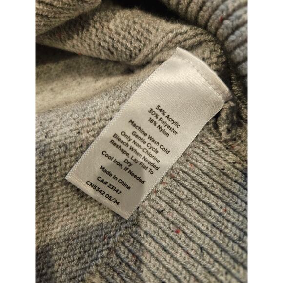 Talbots cableknit full zip cardigan sweater jacket womens meduum gray petite - Picture 5 of 6